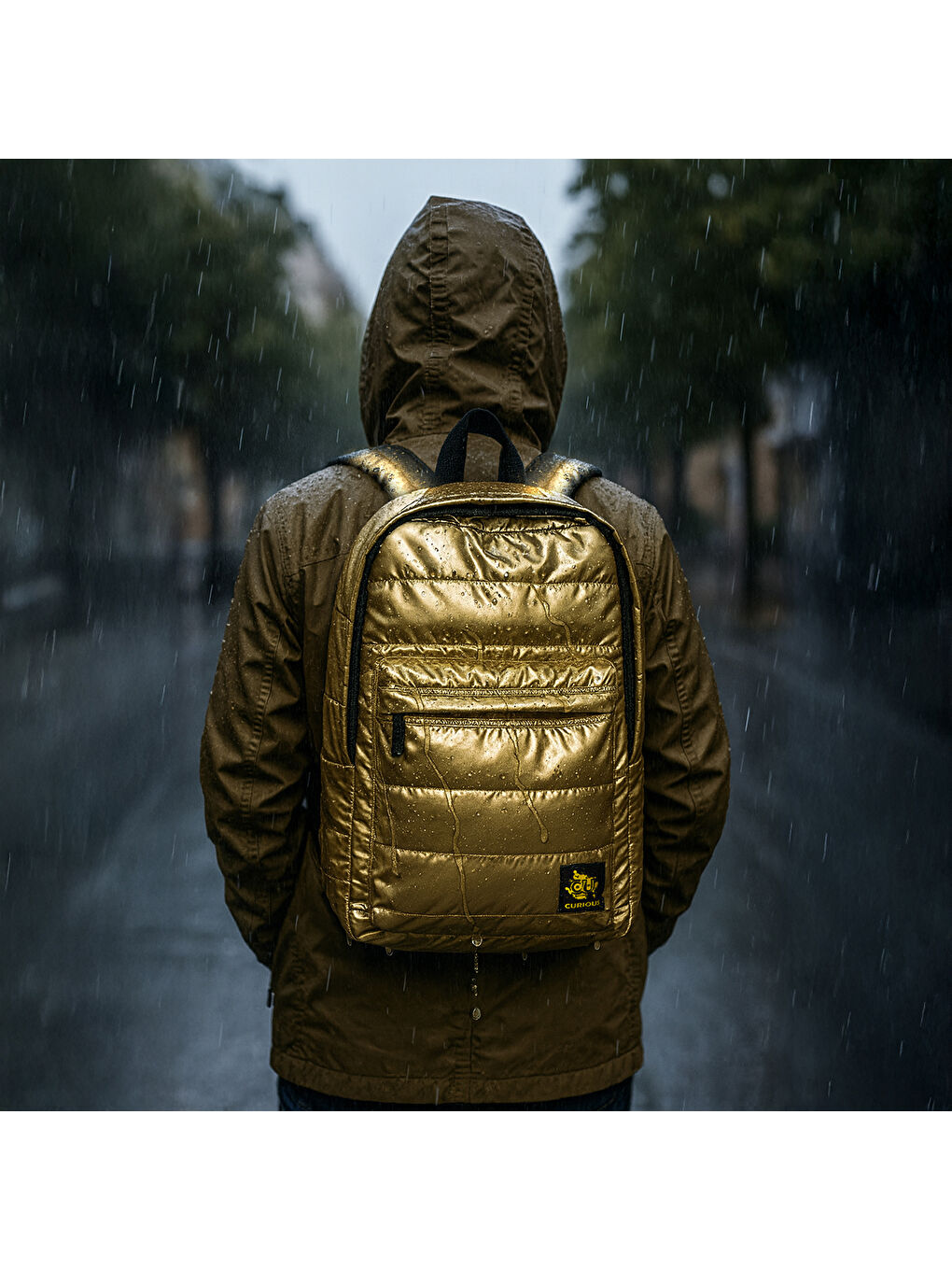 Moods Up Curious Kapitone Su Geçirmez Kumaşlı Okul ve Laptop Sırt Çantası Sarı-6