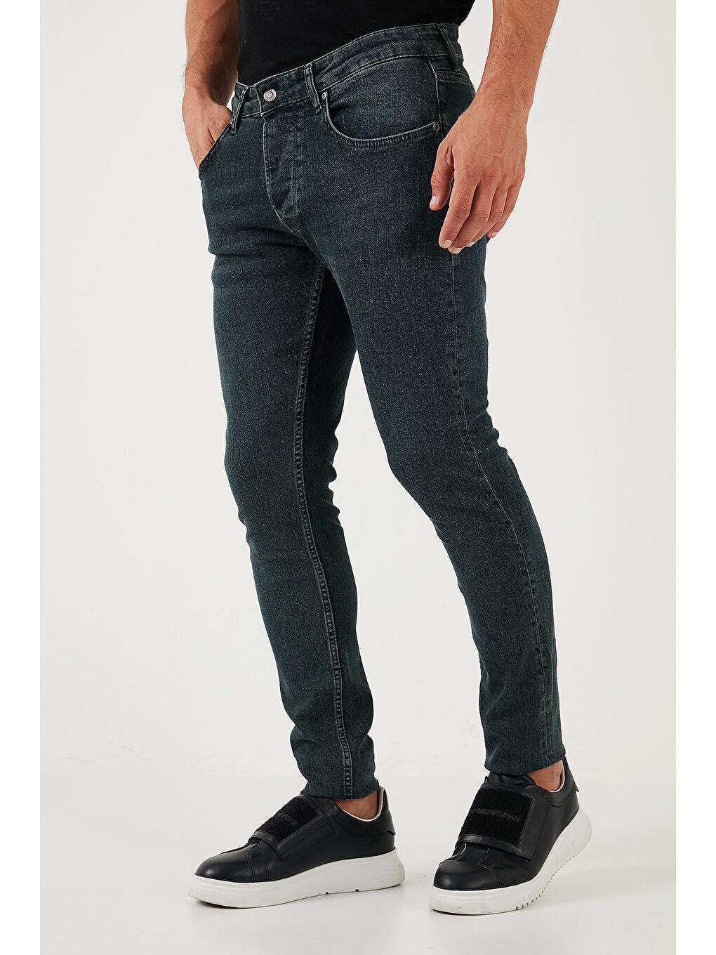 Buratti Mavi-Yeşil Pamuklu Normal Bel Slim Fit Dar Paça Erkek Jeans 1122S09NAPOLI - 4