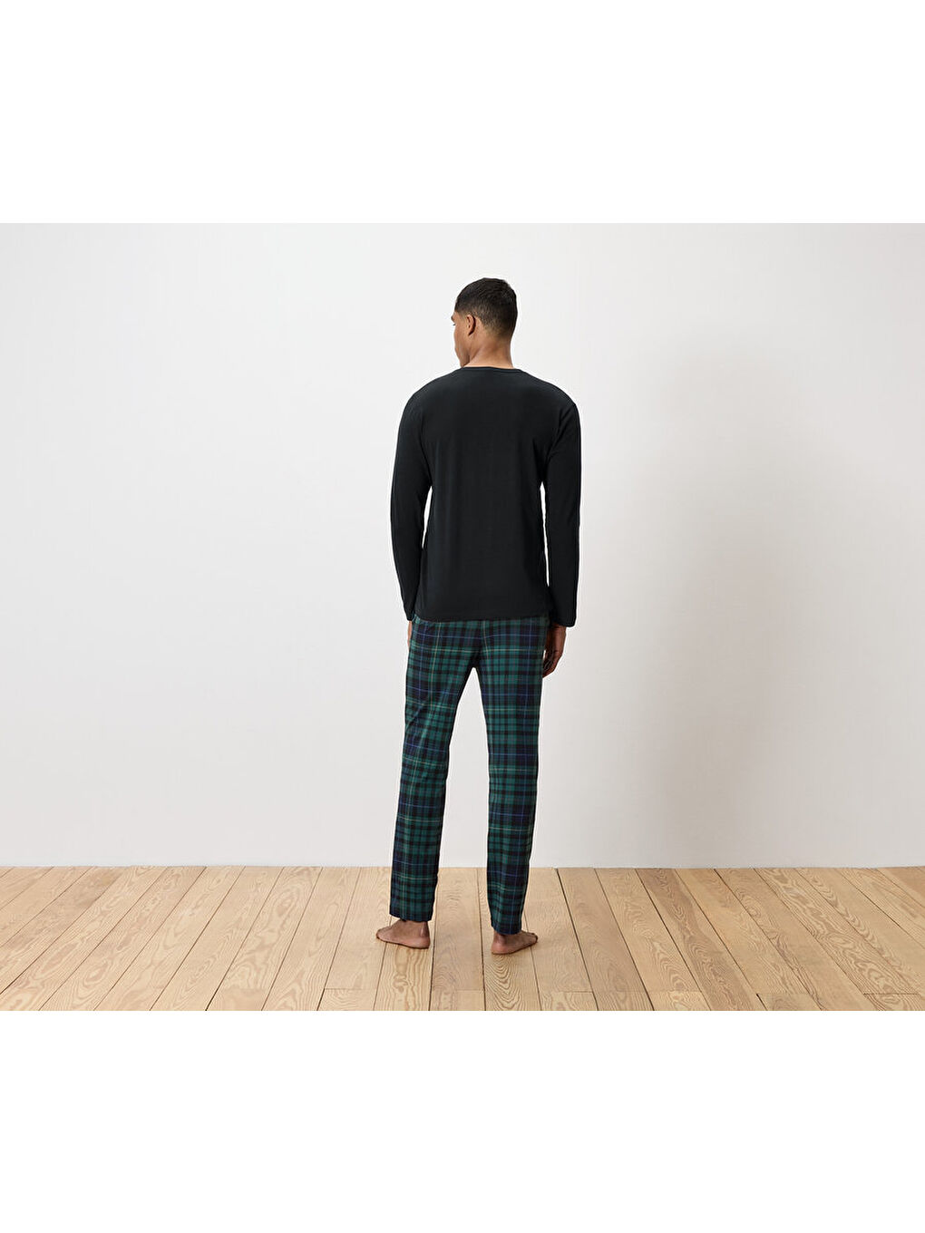 Yeşil Erkek Pijama, Jersey, Kareli-1