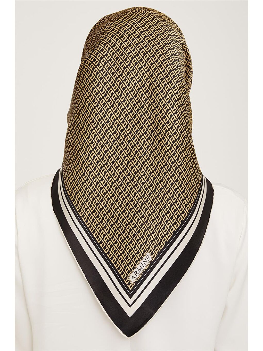 Sarı Twill İpek Eşarp 23Ka9026 01-3