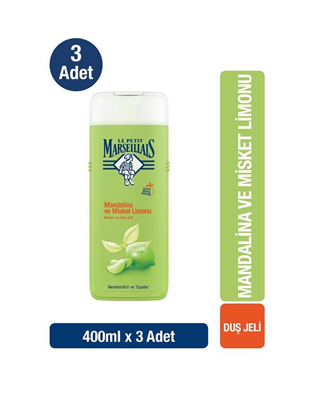 Le Petit Marseillais Renksiz Duş Jeli Mandalina Limon 400 ml x3