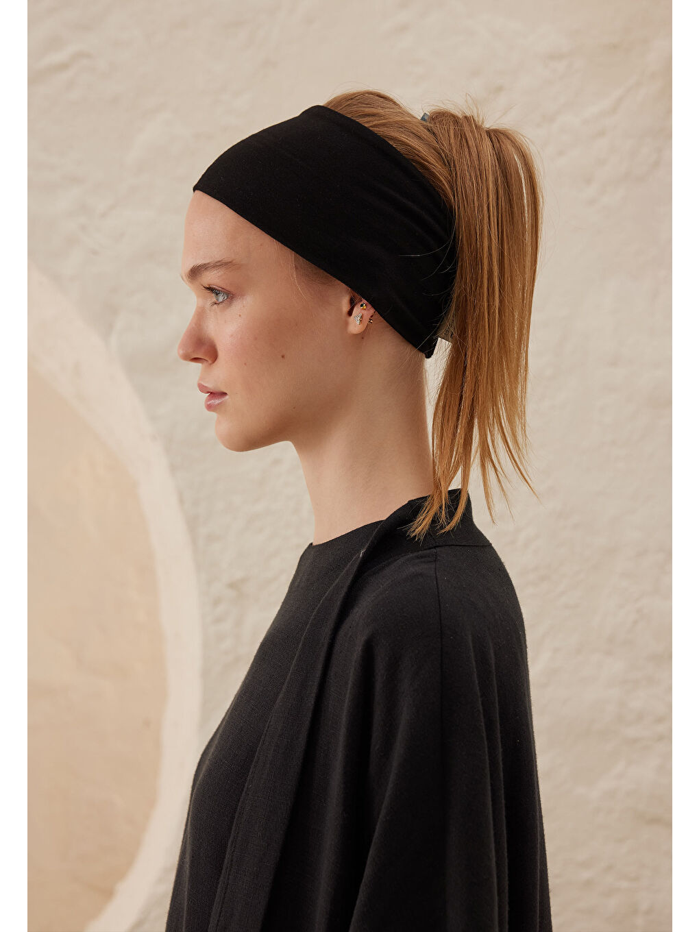 Silikonlu Kaydırmaz Bandana Siyah-1