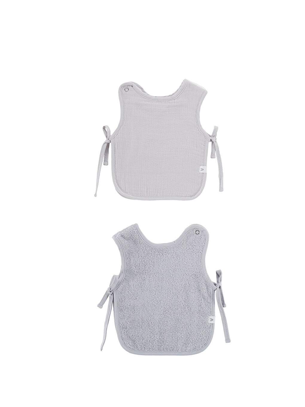 Colors of Joy 2'li Organik Pamuk Müslin Bebek Önlük Seti Gri-1