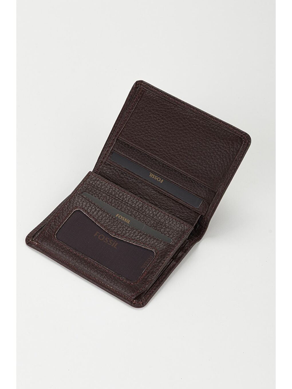 Kahverengi Kutulu Hakiki Deri Dikey Ekstra Kartlıklı Mini Erkek El Portföyü Cüzdan-3