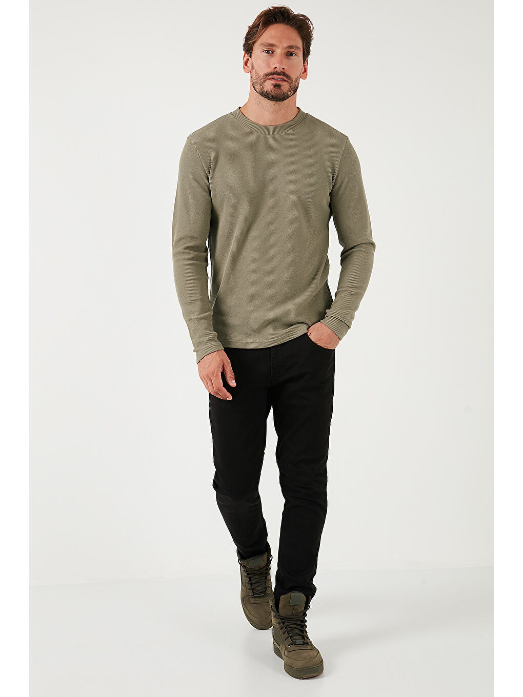 Buratti Vizon Pamuklu Bisiklet Yaka Slim Fit Basic Erkek Sweat 5905073 - 1