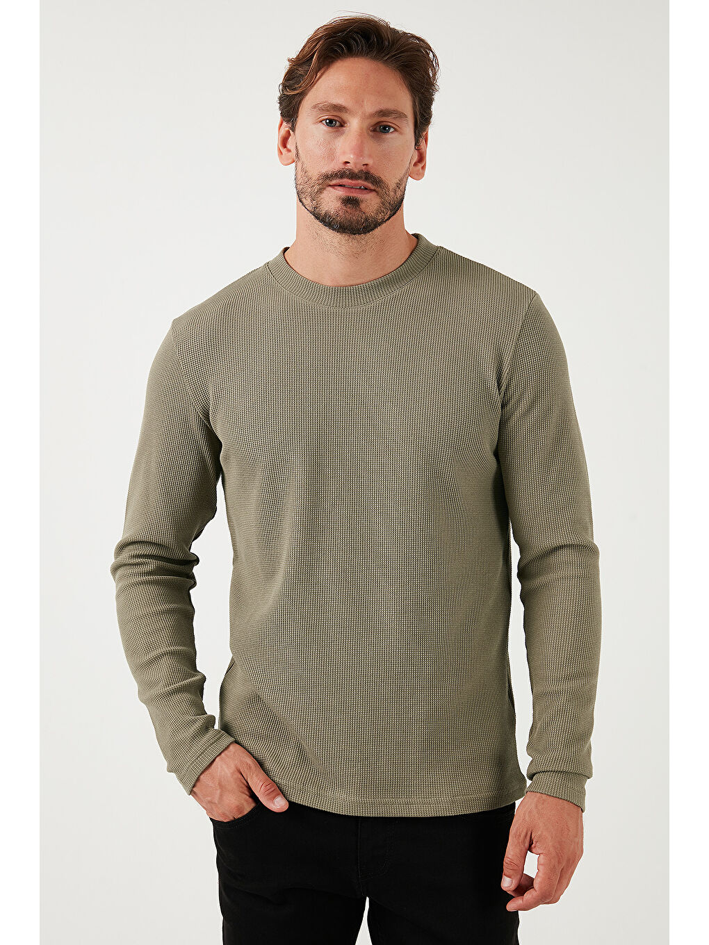 Buratti Vizon Pamuklu Bisiklet Yaka Slim Fit Basic Erkek Sweat 5905073 - 2