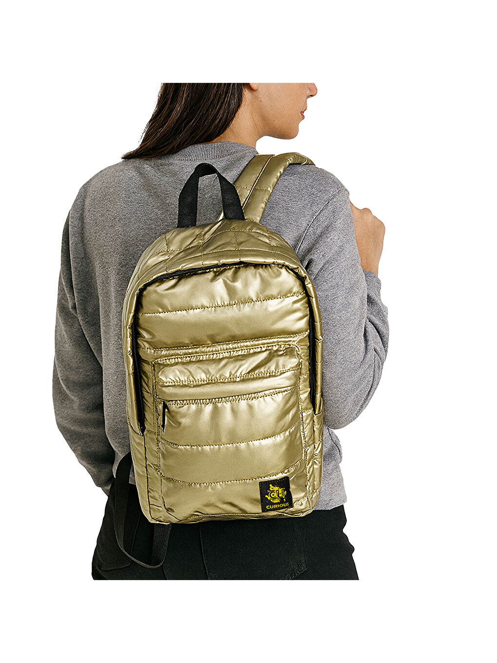 Moods Up Curious Kapitone Su Geçirmez Kumaşlı Okul ve Laptop Sırt Çantası Sarı-8