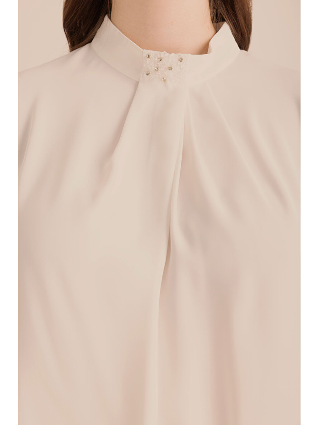 Ekru Detaylı Bluz-2