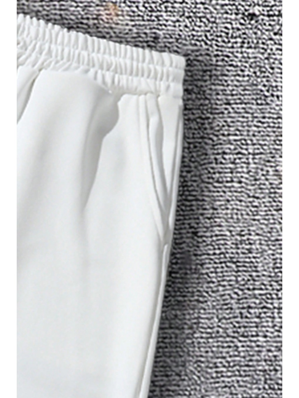 Ekru Unısex Regular/Normal Kesim Paçası Lastikli İçi Polar/Sıcak Tutan Eşofman Altı-2