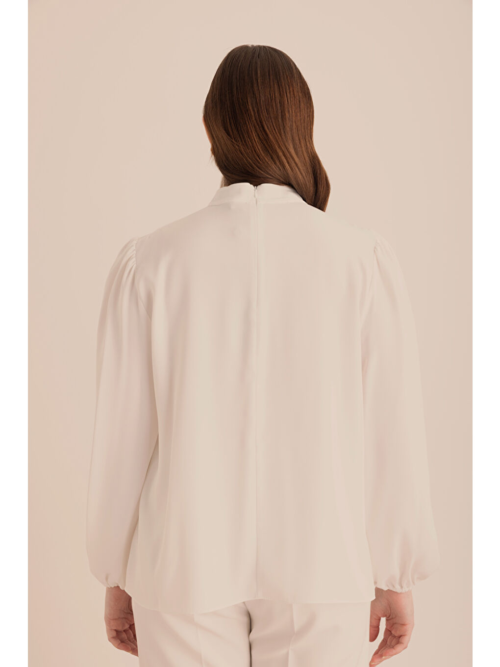 Ekru Detaylı Bluz-5