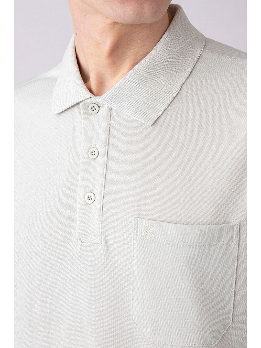 Bej Regular Fit Pamuklu Nakışlı Cepli Polo Yaka Tişört-2