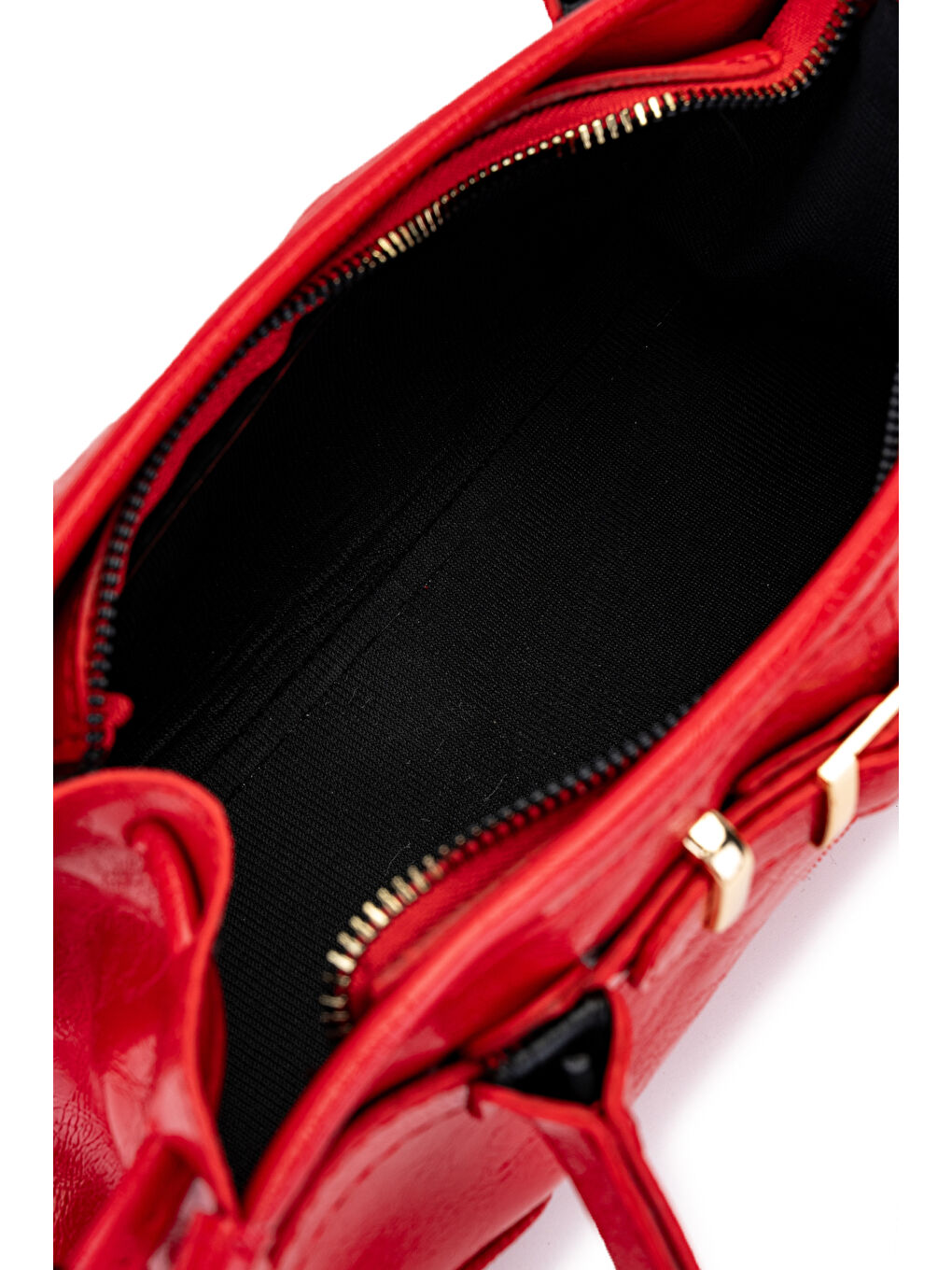 Kemer Detaylı Suni Kılçıllı Deri Kadın Omuz Çanta Girls Kırmızı-4