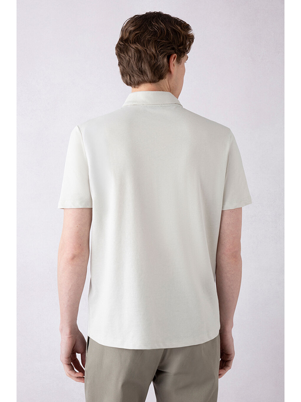 Bej Regular Fit Pamuklu Nakışlı Cepli Polo Yaka Tişört-3