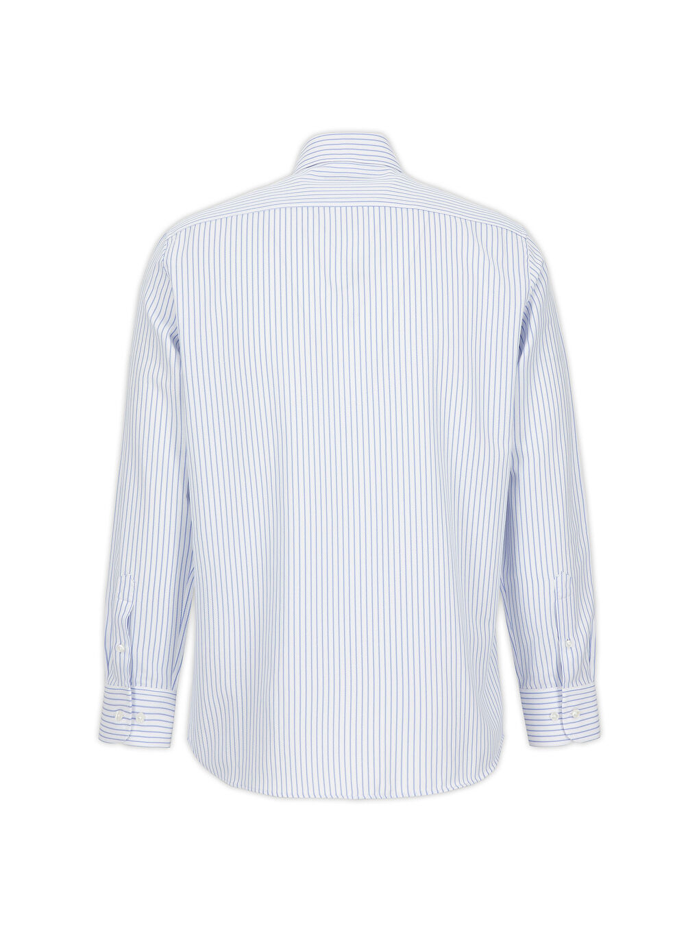 Mavi Uzun Kol Regular Fit Çizgili Düğmeli Yaka Pamuklu Kolay Ütülenebilir Gömlek-1