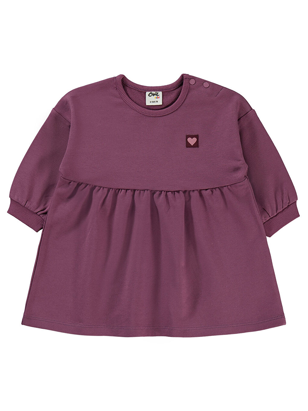 Pembe Baby Kız Bebek Elbise 6-18 Ay Koyu Gül Kurusu