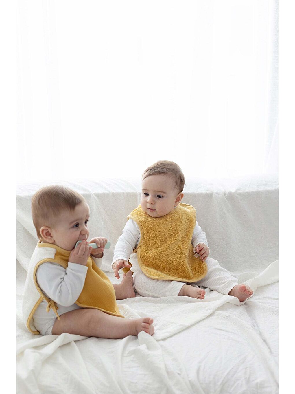 Colors of Joy 2'li Organik Pamuk Müslin Bebek Önlük Seti Hardal