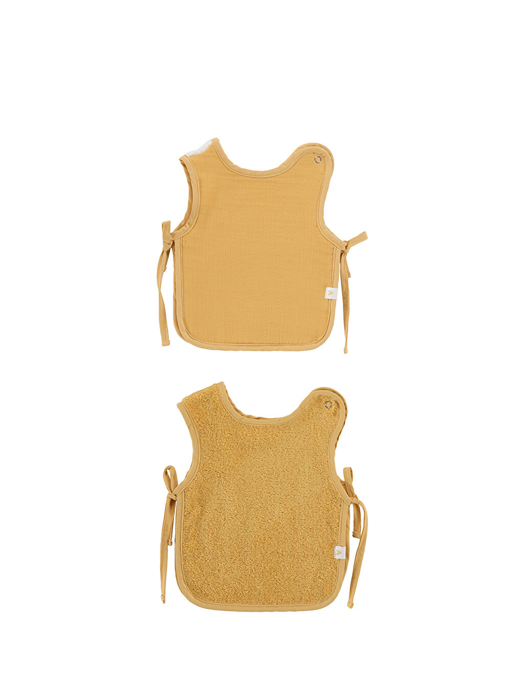 Colors of Joy 2'li Organik Pamuk Müslin Bebek Önlük Seti Hardal-1