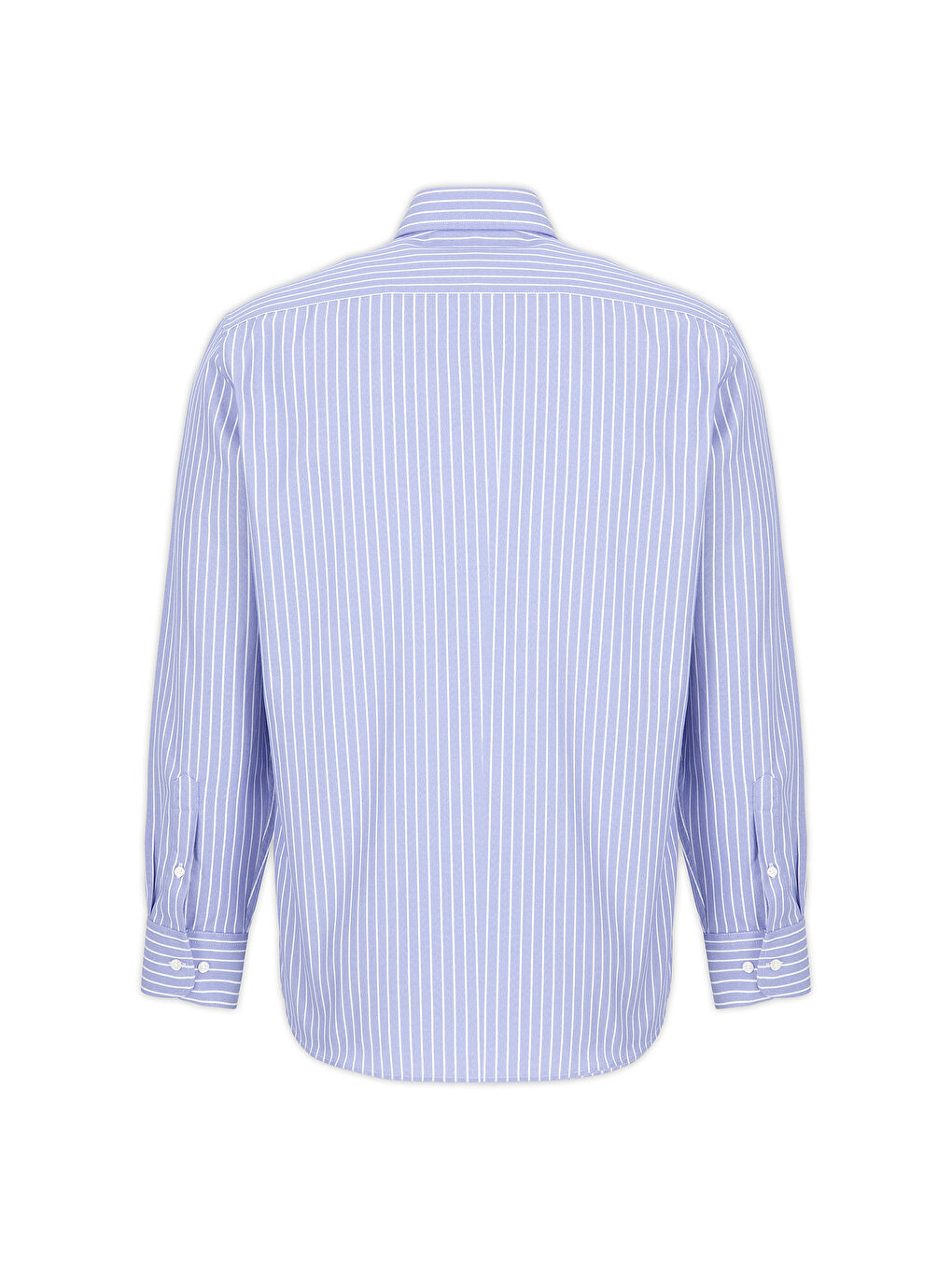 Mavi Uzun Kol Regular Fit Çizgili Düğmeli Yaka Pamuklu Kolay Ütülenebilir Gömlek-1