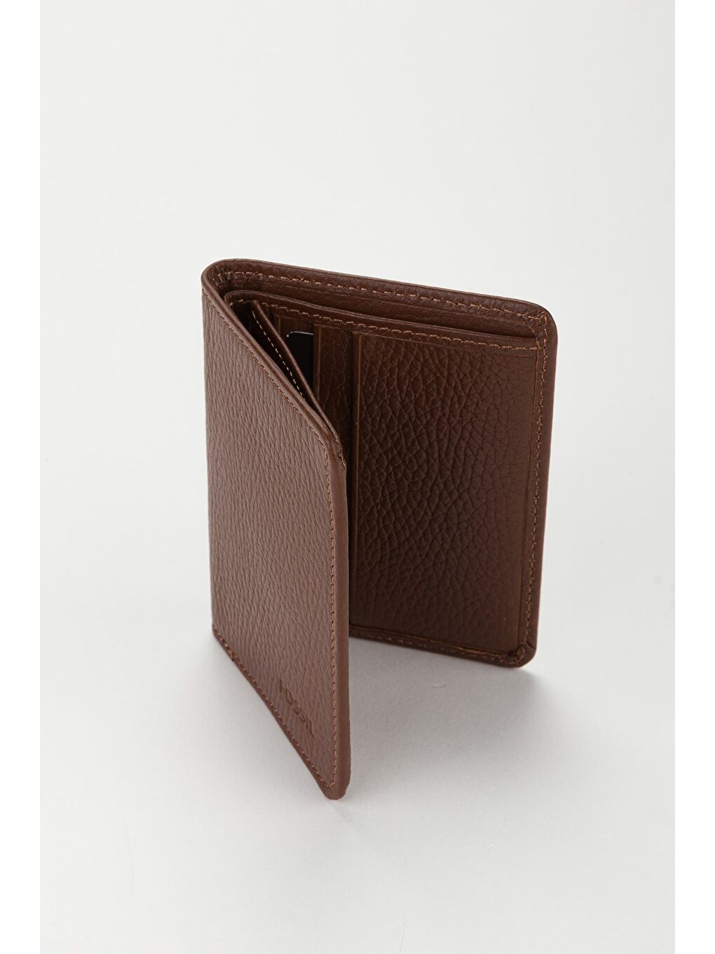 Kahverengi Kutulu Hakiki Deri Dikey Ekstra Kartlıklı Mini Erkek El Portföyü Cüzdan-2