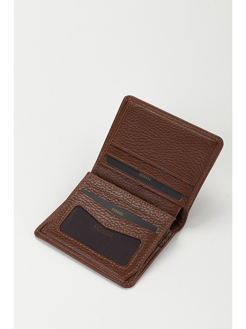 Kahverengi Kutulu Hakiki Deri Dikey Ekstra Kartlıklı Mini Erkek El Portföyü Cüzdan-3