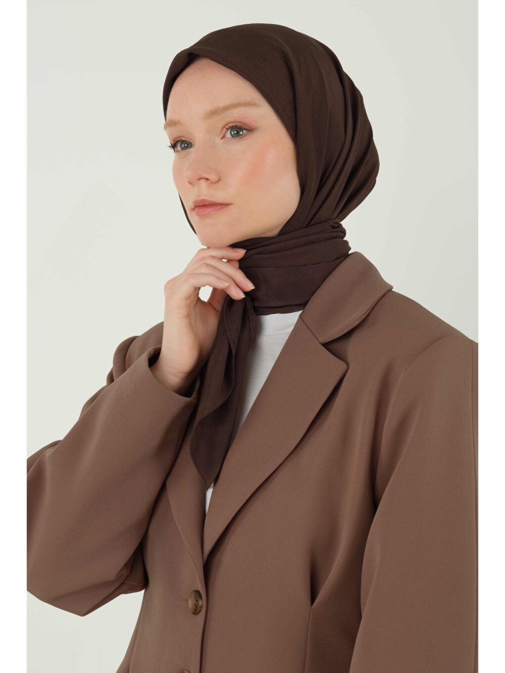 Kahverengi Soft Kraş Eşarp Kahve-1