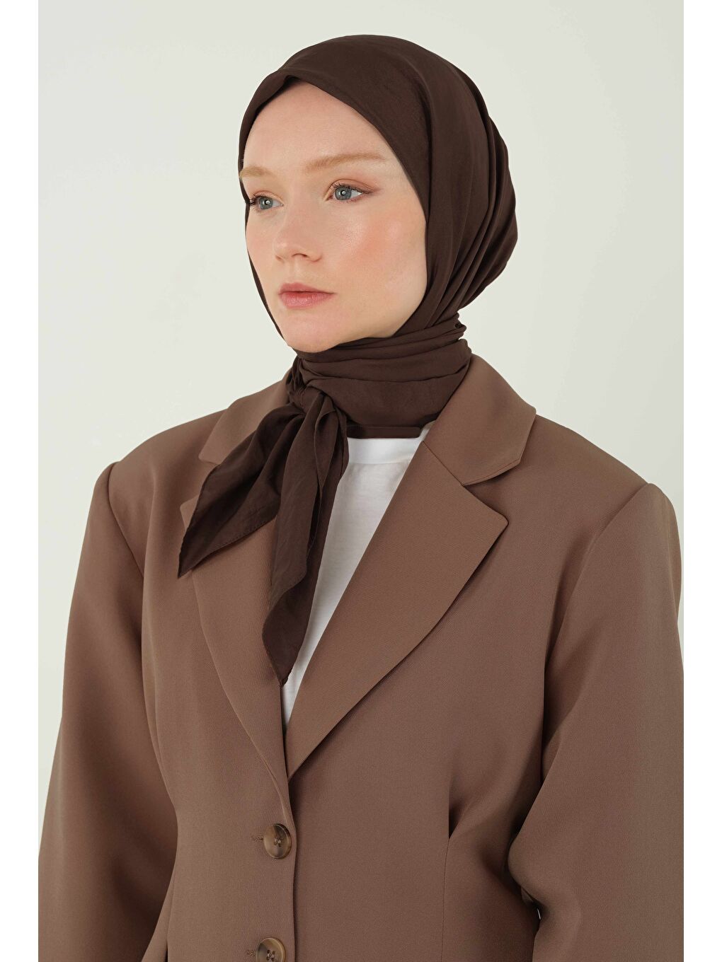 Kahverengi Soft Kraş Eşarp Kahve-2