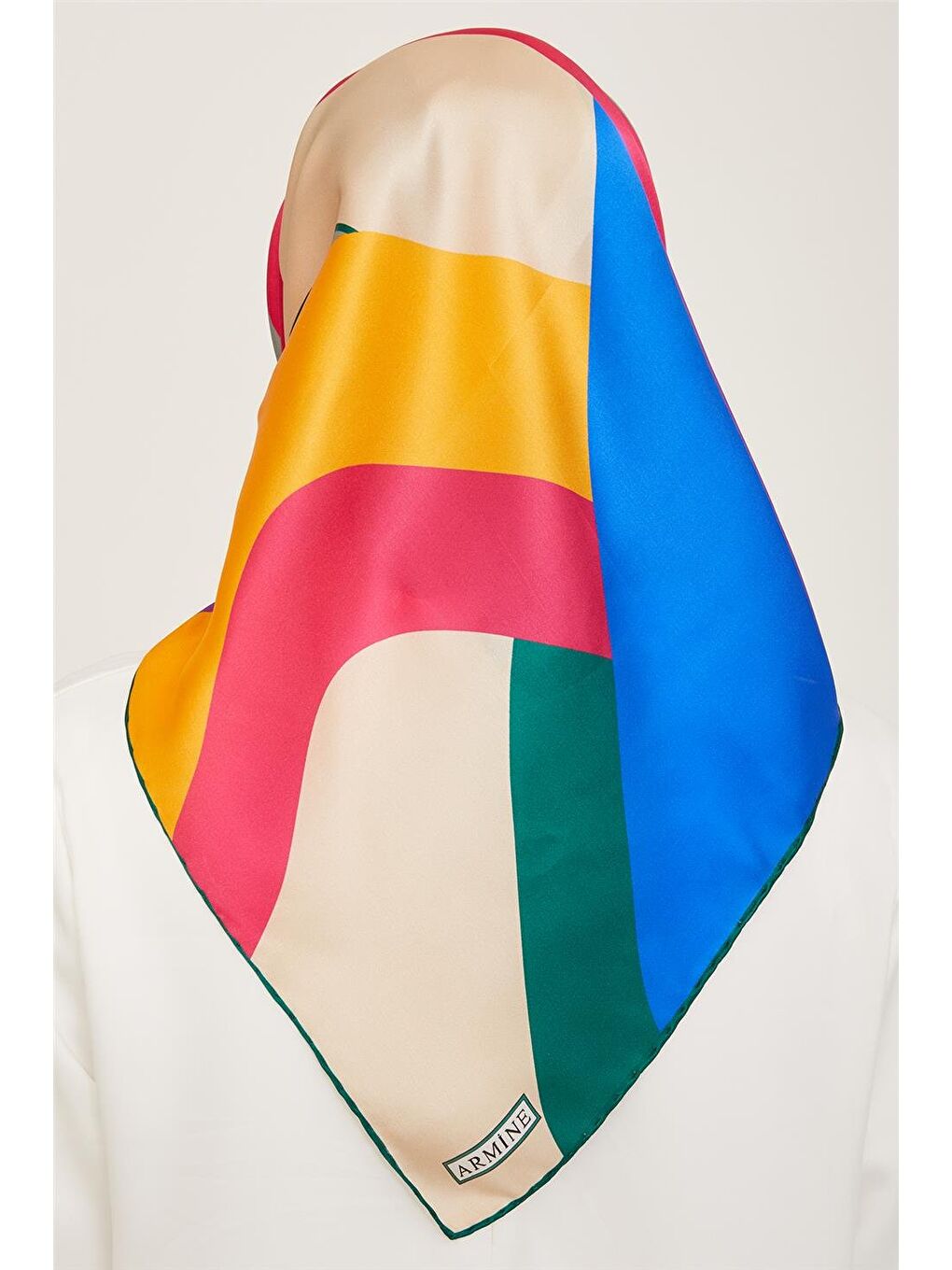 Karışık Geometrik Desenli Twill İpek Eşarp 24Ya9148 31 80-3