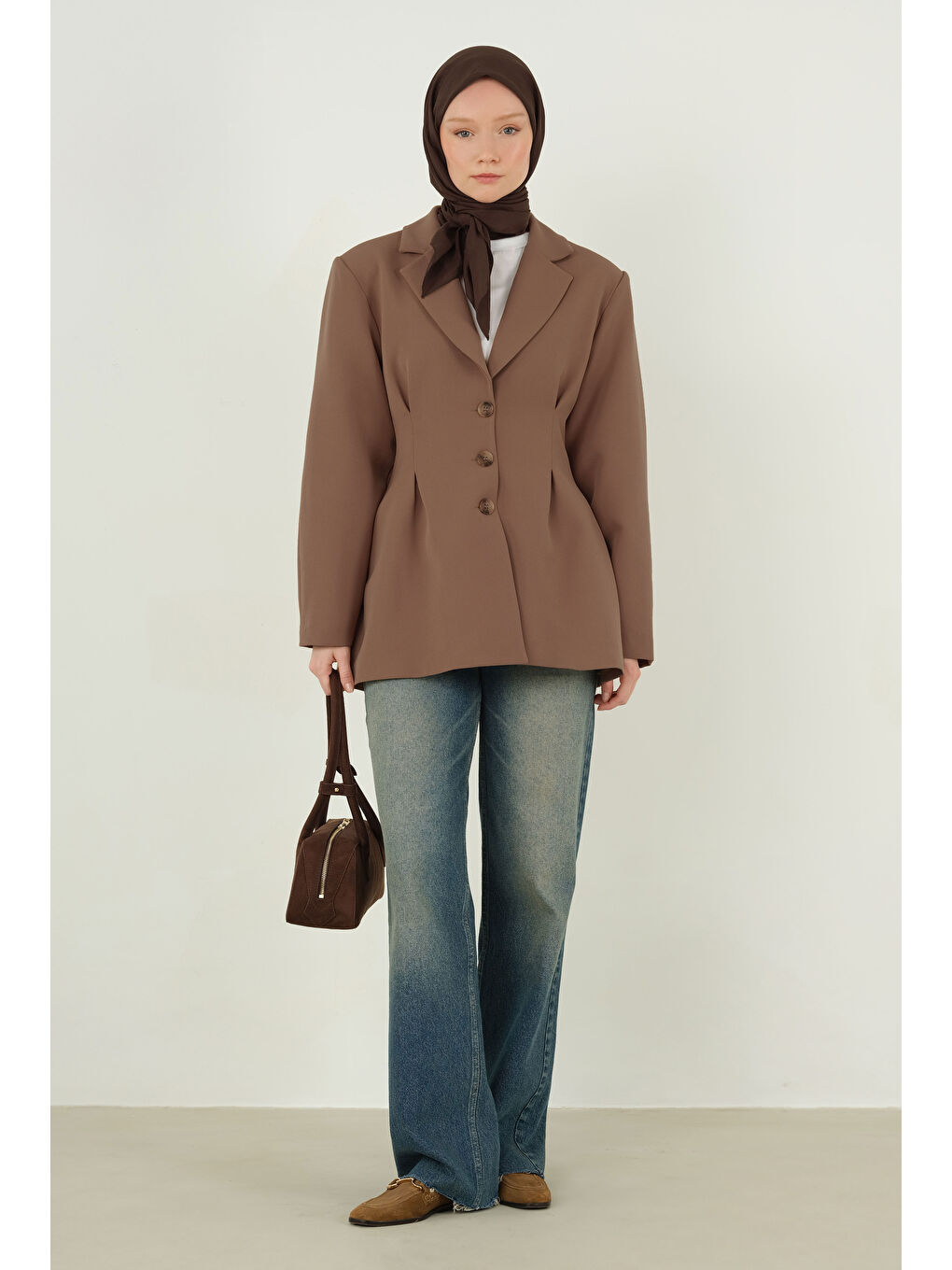 Kahverengi Soft Kraş Eşarp Kahve-3