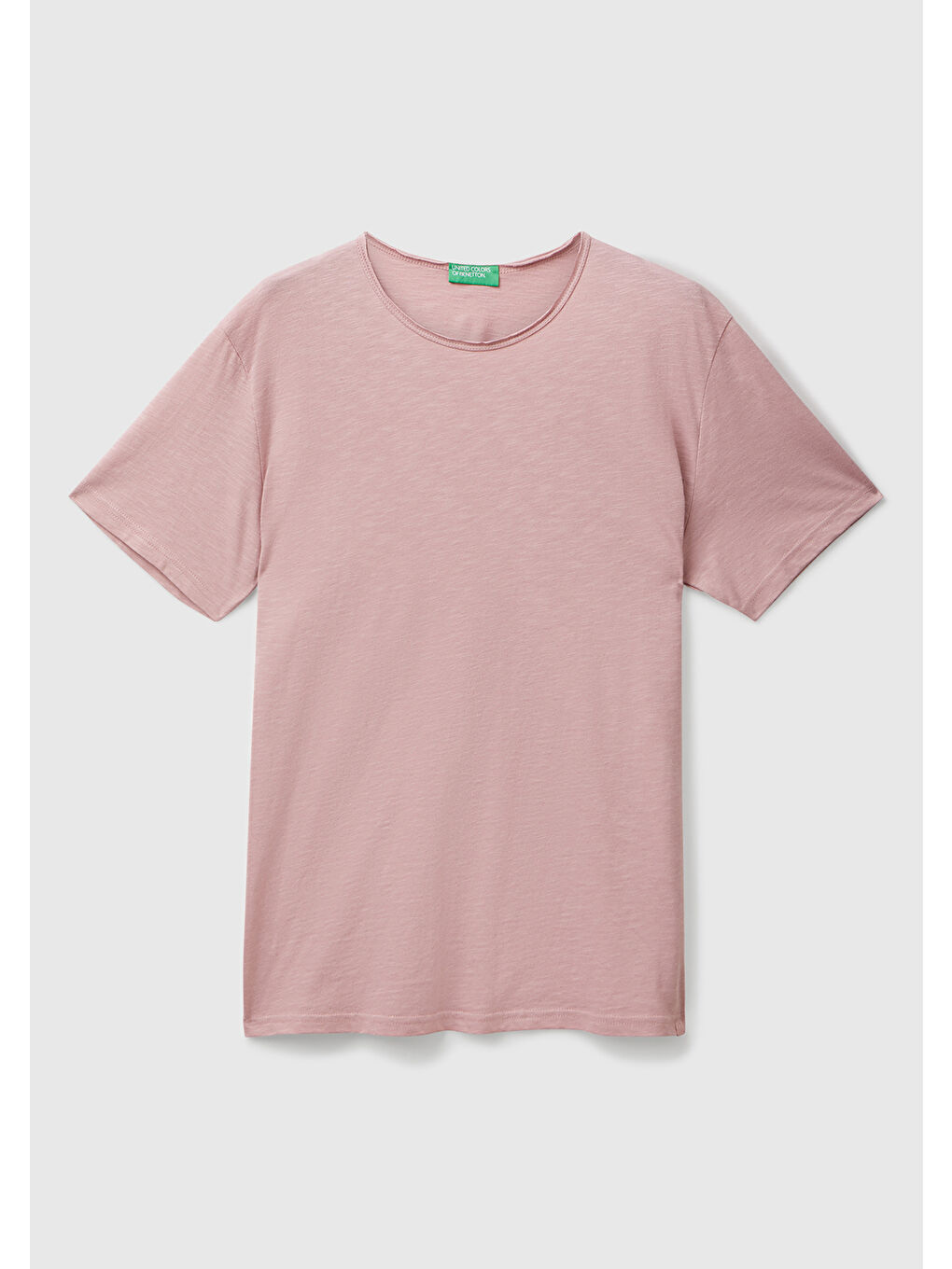 Erkek Pembe Bisiklet Yaka Slub T-shirt-1