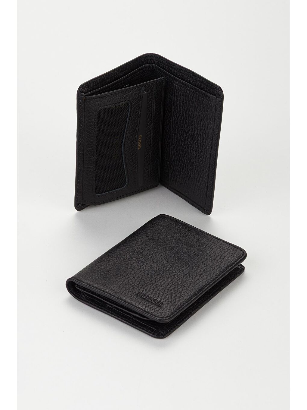 Siyah Kutulu Hakiki Deri Dikey Ekstra Kartlıklı Mini Erkek El Portföyü Cüzdan
