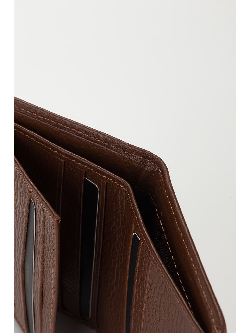Kahverengi Kutulu Hakiki Deri Dikey Ekstra Kartlıklı Mini Erkek El Portföyü Cüzdan-6