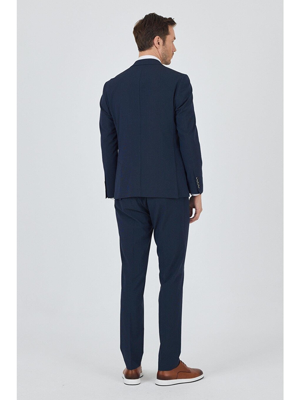 Koyu Lacivert Kılıç Yaka Esnek 6 Drop Slim Fit Classic Takım Elbise 1001250100-5
