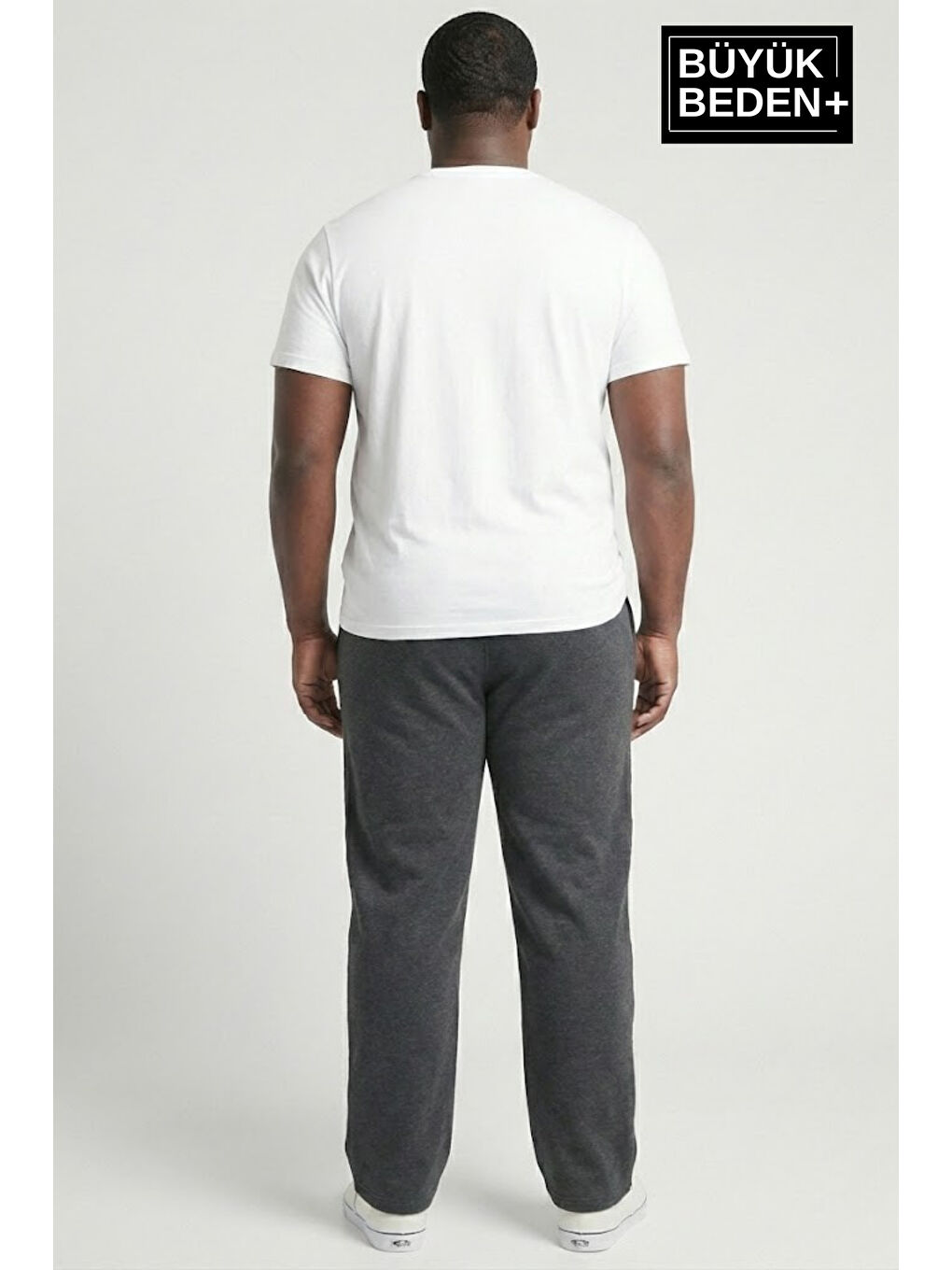 Antrasit Erkek Büyük Beden New York Baskılı Rahat Kesim Paça Reçme ince Eşofman Altı SPR26EA952-5-2