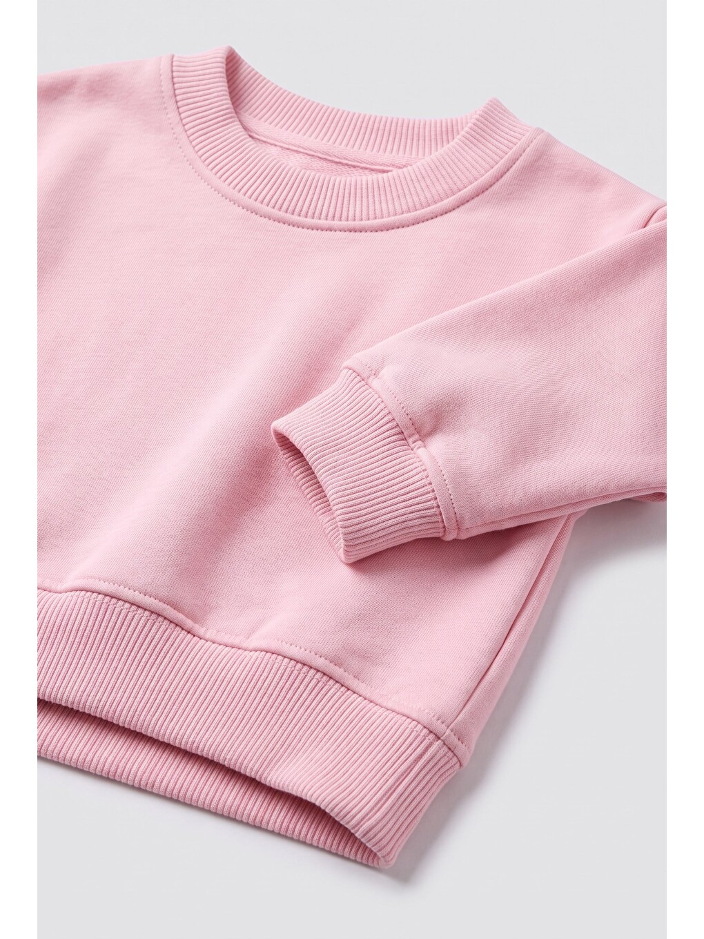 Kız Çocuk Pembe Basic Sweatshirt Ve Eşofman Altı Takımı-3