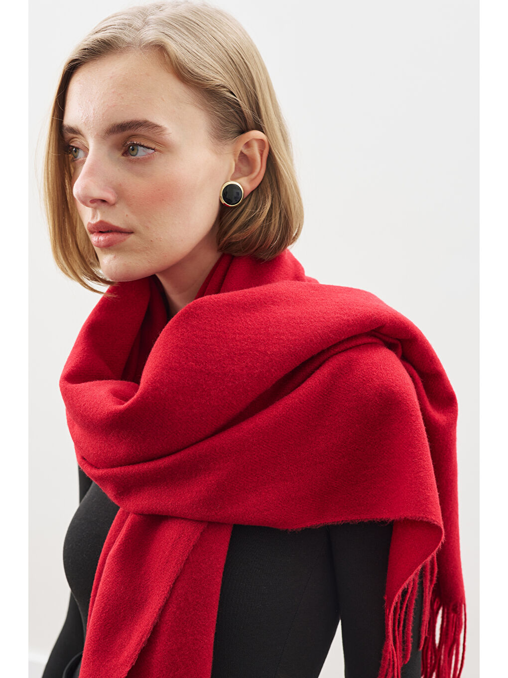 Kaşmir Dokulu Şal Kırmızı-3