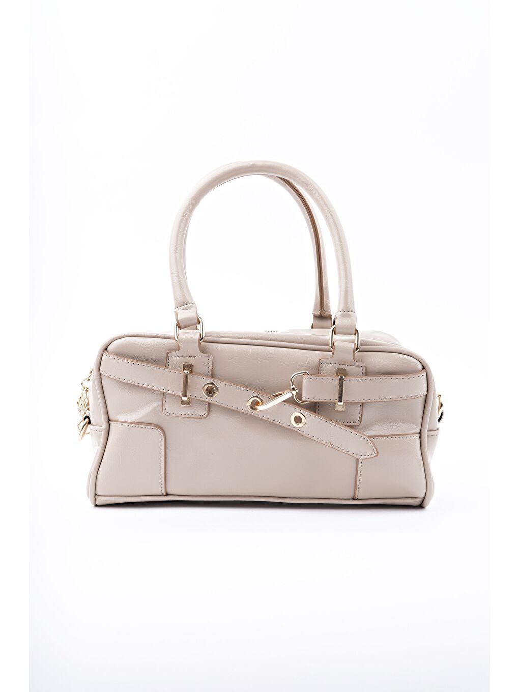 Bej ROSALİE Kadın Kemer Detaylı El ve Omuz Çantası