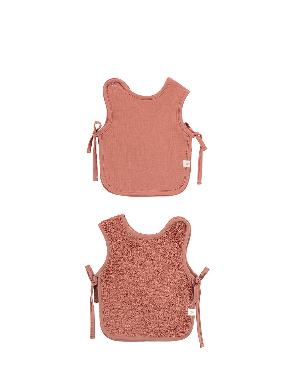 Colors of Joy 2'li Organik Pamuk Müslin Bebek Önlük Seti Kiremit-1