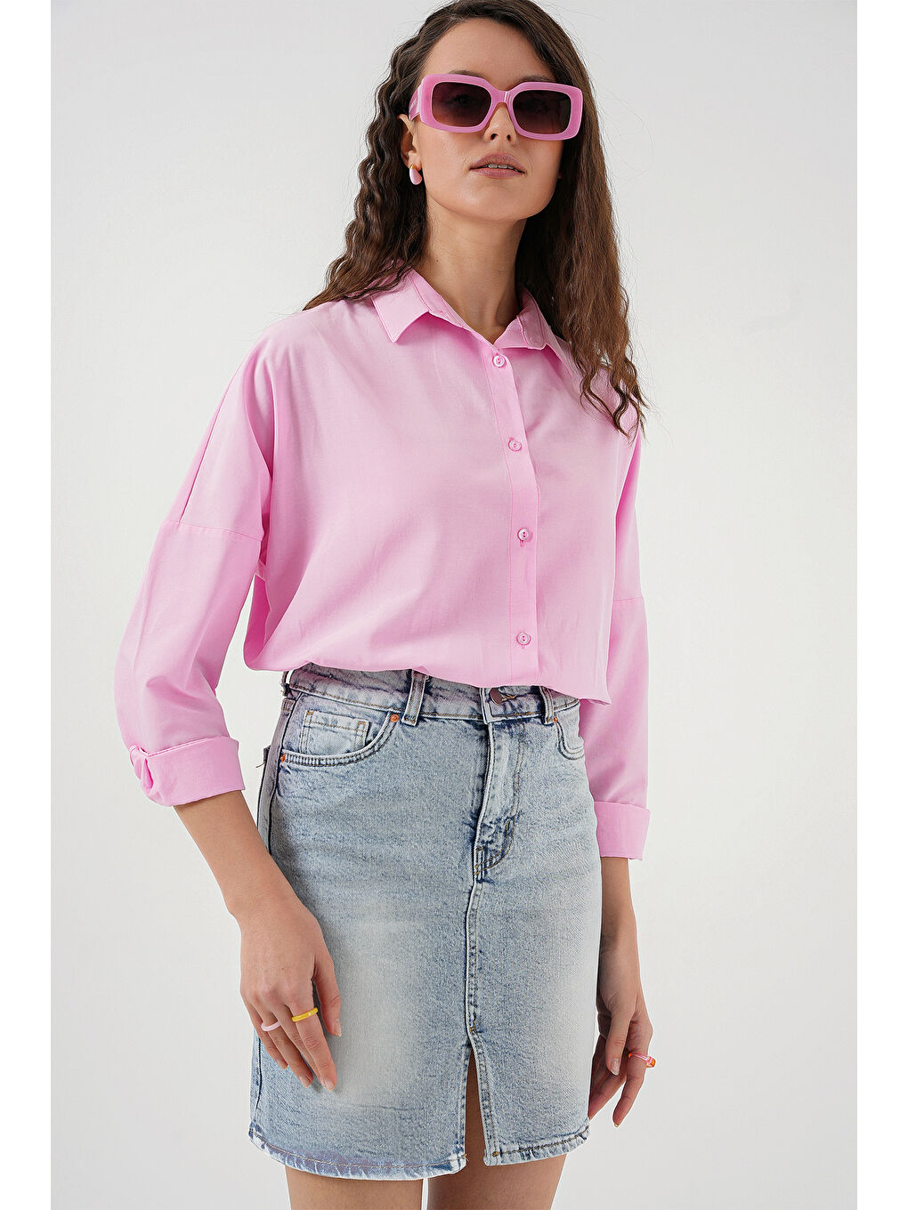 Kadın Mini Jean Etek 8037   Mavi