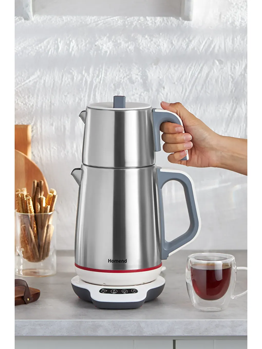 Royaltea 1709H Dokunmatik Konuşan Çelik Çay Makinesi Inox-1