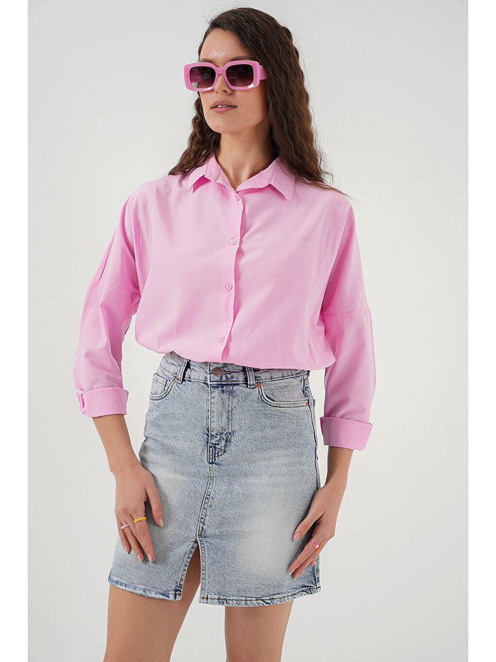 Kadın Mini Jean Etek 8037   Mavi-3