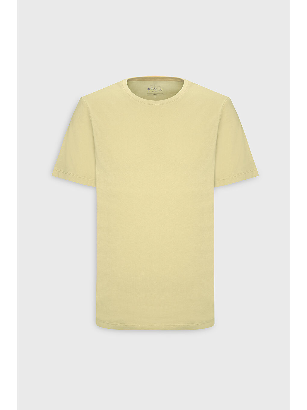 Erkek Sarı Slim Fit Dar Kesim %100 Pamuk Bisiklet Yaka Kısa Kollu Tişört-10