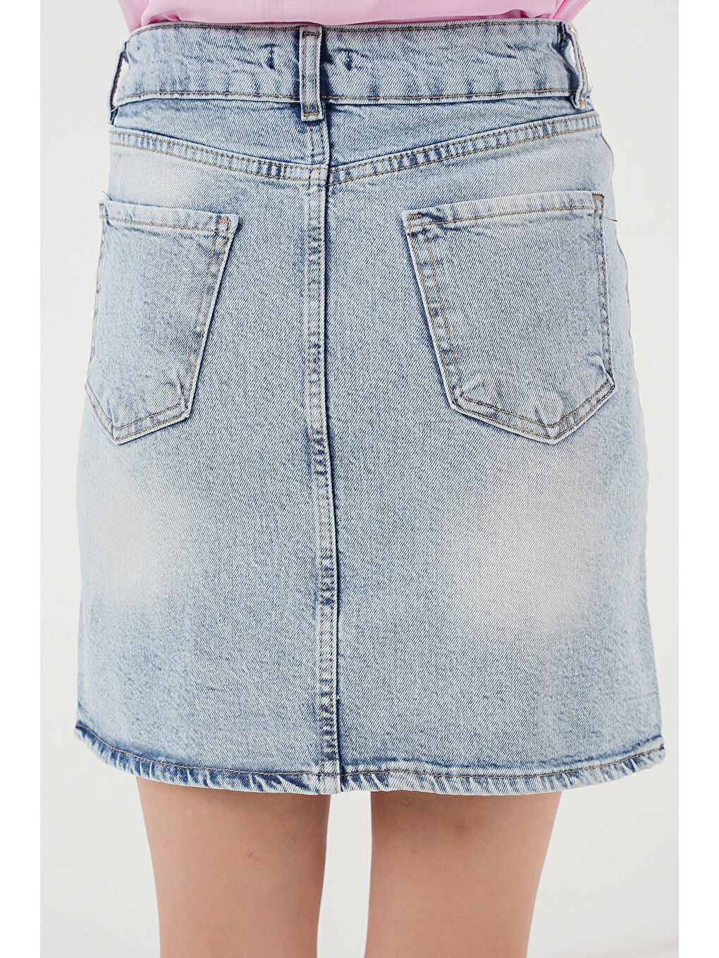 Kadın Mini Jean Etek 8037   Mavi-6