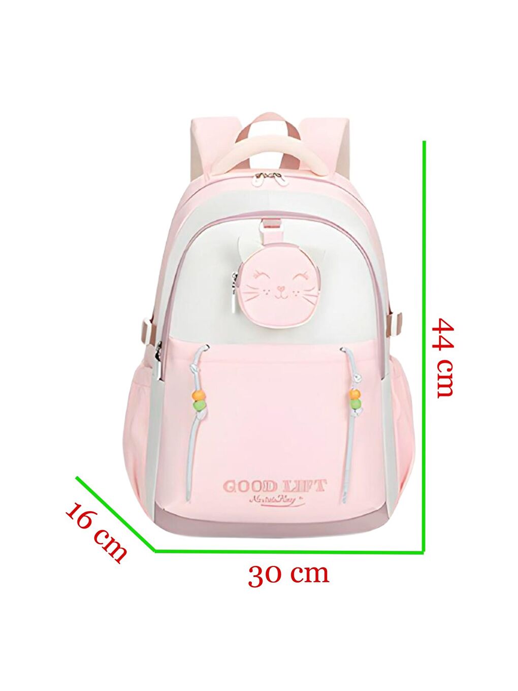 3 Bölmeli Good Lift Kolej Okul Sırt Çantası Pembe (MU-1605)-1