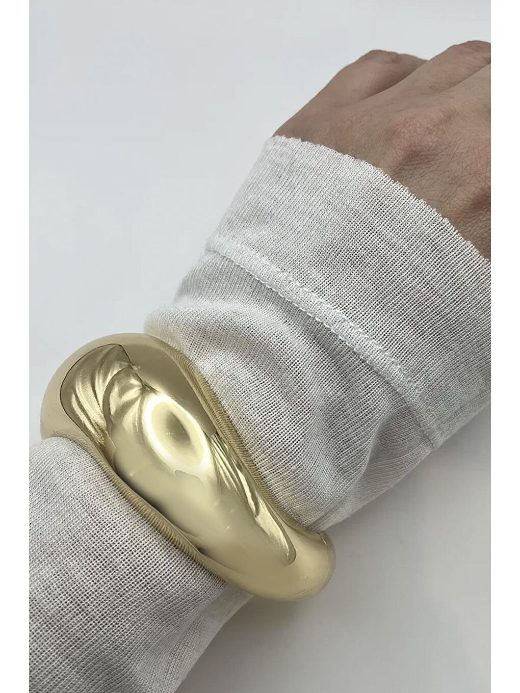 Sarı Altın Kaplama Kalın Cuff Kelepçe Bilezik-1