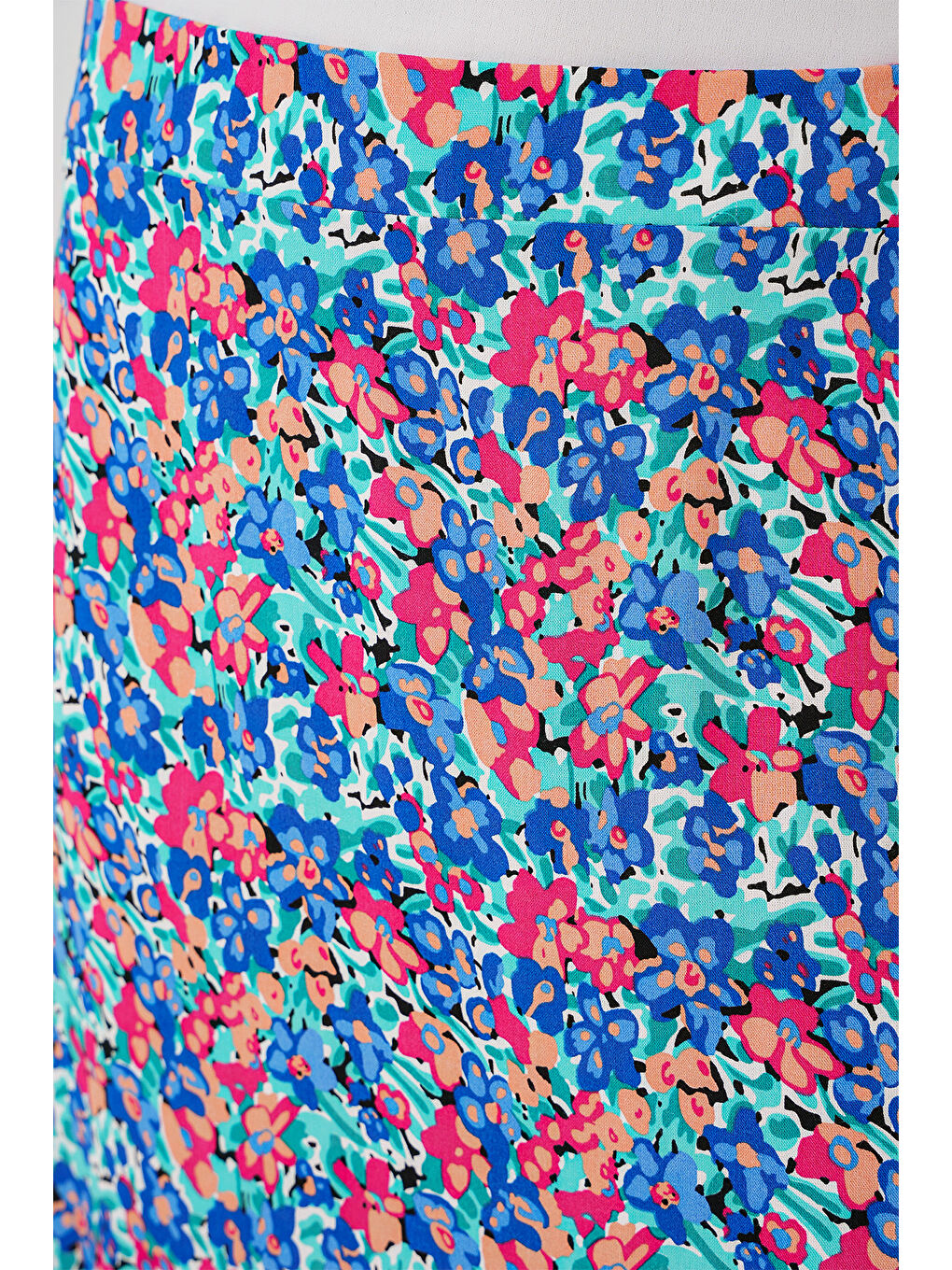 Karışık 8003 Desenli Viskon Etek - Çok Renkli-4