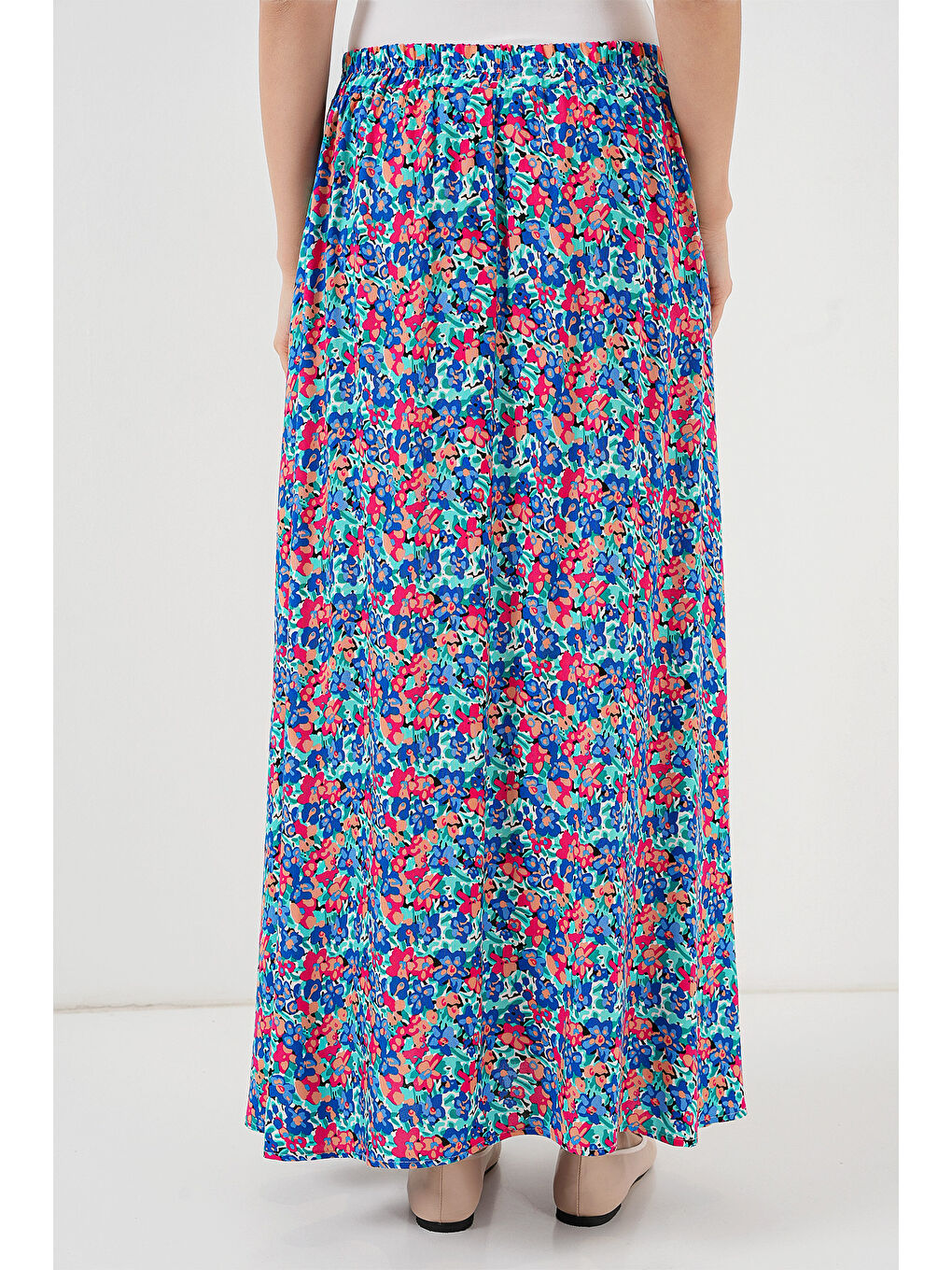 Karışık 8003 Desenli Viskon Etek - Çok Renkli-5