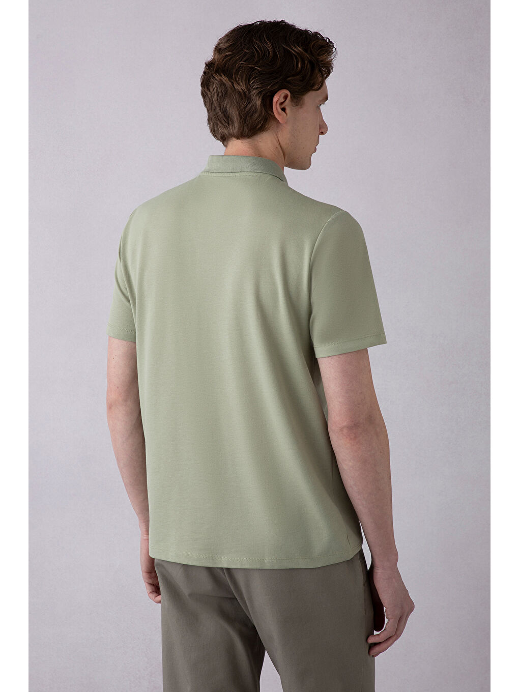 Yeşil Regular Fit Pamuklu Nakışlı Cepli Polo Yaka Tişört-3