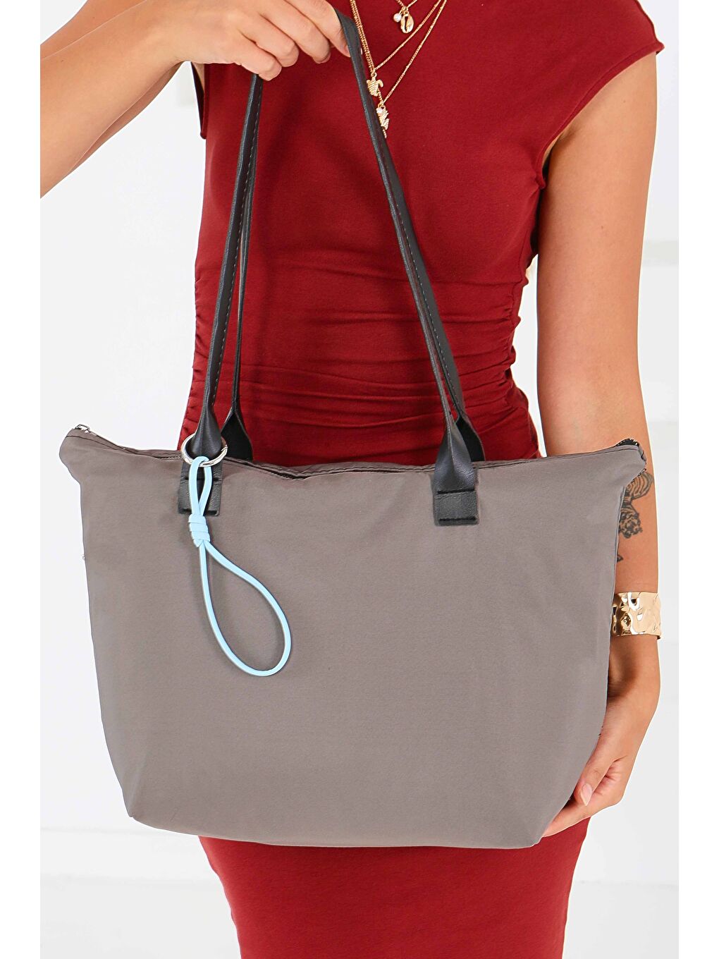 Gri Kadın Füme Kol Çantası - 27541-1