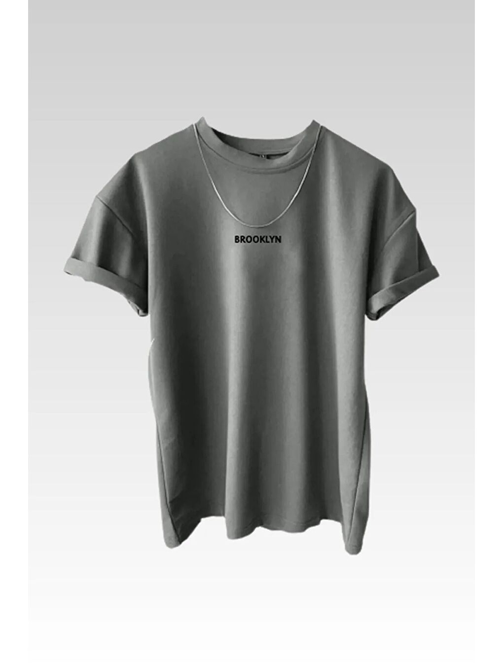 Kahverengi Erkek Brooklyn Baskılı 3 lü Paket Kahve Gri Siyah Kısa Kollu Tişört-1