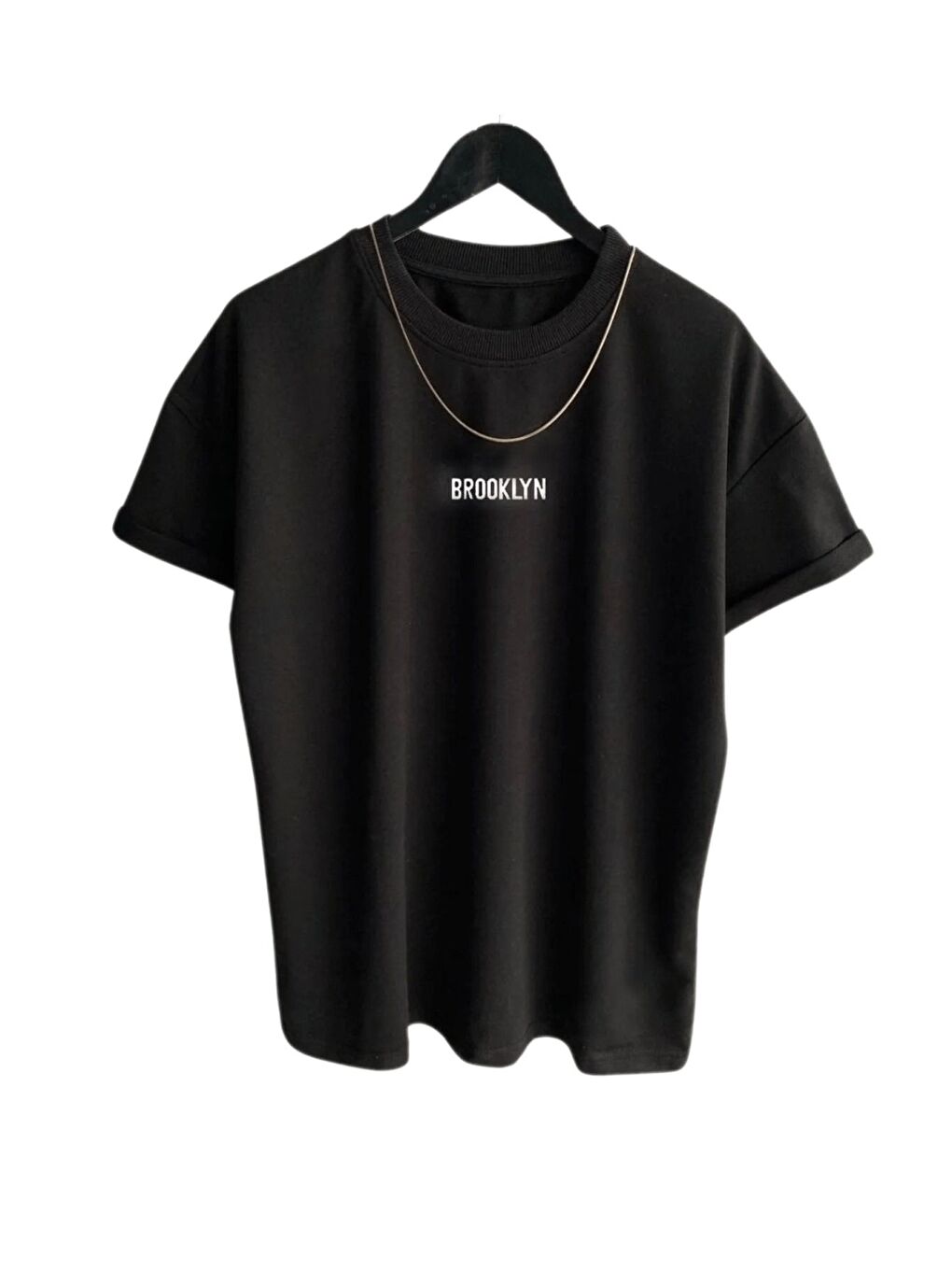 Kahverengi Erkek Brooklyn Baskılı 3 lü Paket Kahve Gri Siyah Kısa Kollu Tişört-3